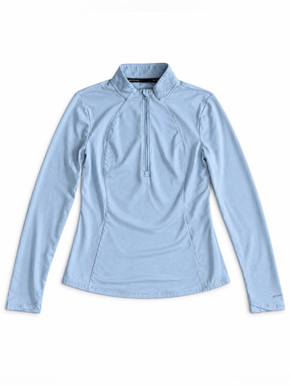 Spyder Performance Quarter Zip Pullover Hiking Skiing Base Layer Light Blue Med